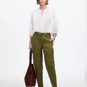 NWT Madewell Barrel-Leg Utility Pant in Garment-Dyed Twill